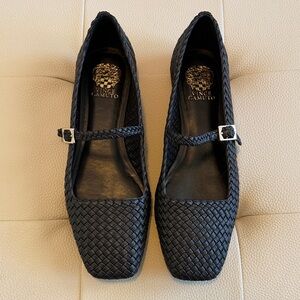 Vince Camuto Black Woven Flats